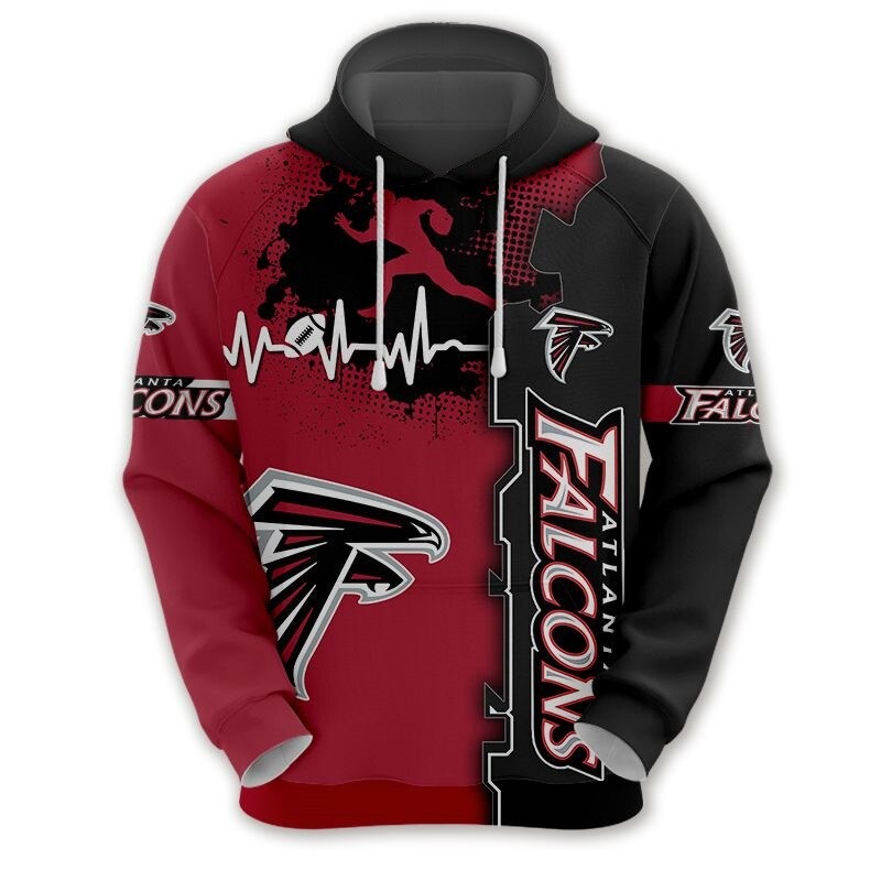 NFL Football Atlanta Falcons 3D Hoodie Sweatshirt Jacket Pullover