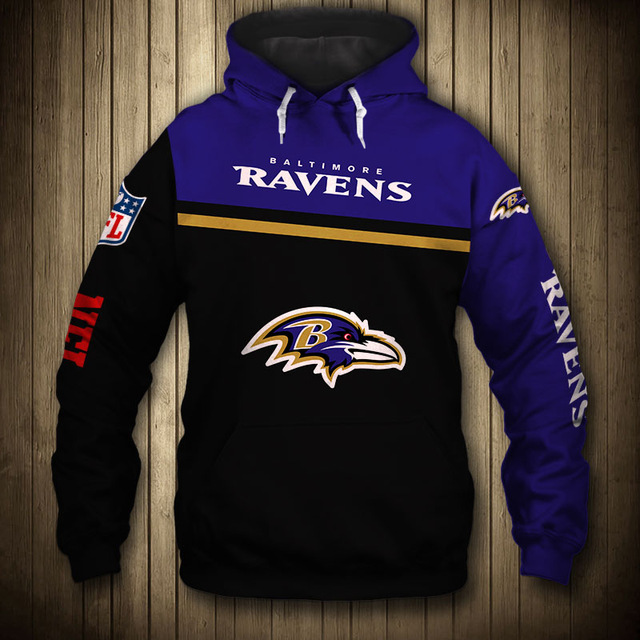 Baltimore Ravens 3D Skull Zip Hoodie Pullover Sweatshirt for fans