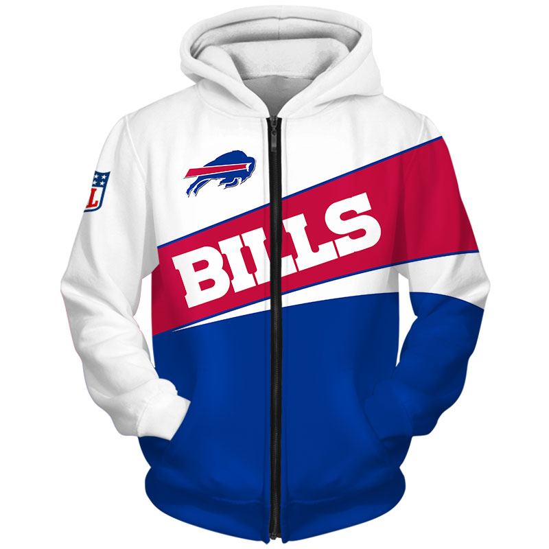 NFL Buffalo Bills Logo Flame Pattern 3D Hoodie Pullover Print