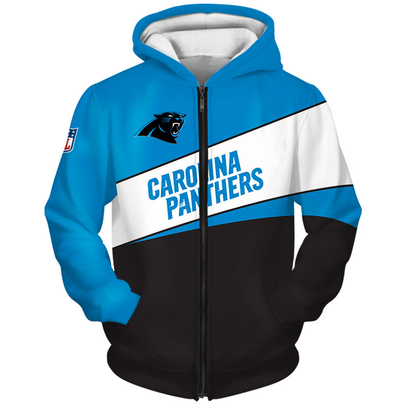 Carolina Panthers Zip Hoodie 3D Long Sleeve Pullover new season