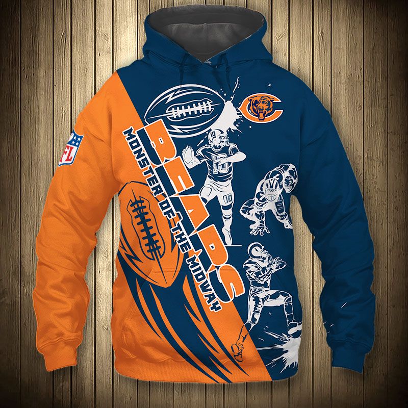 Chicago Bears Hoodie 3D Cartoon player cute Sweatshirt