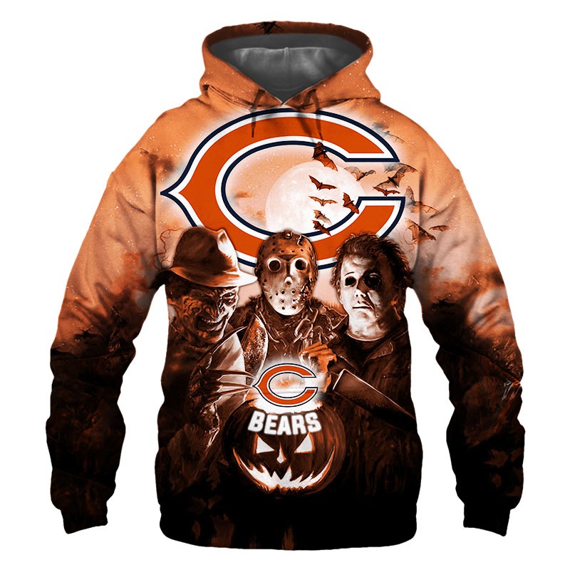 18% OFF Chicago Bears Hoodies 3D Halloween Horror Night Sweatshirt Pullover  – 4 Fan Shop