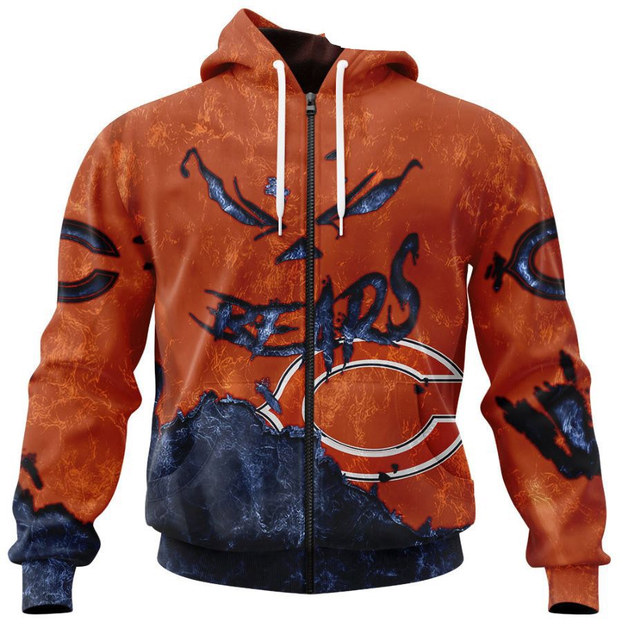 Chicago Bears Hoodie 3D devil eyes gift for fans