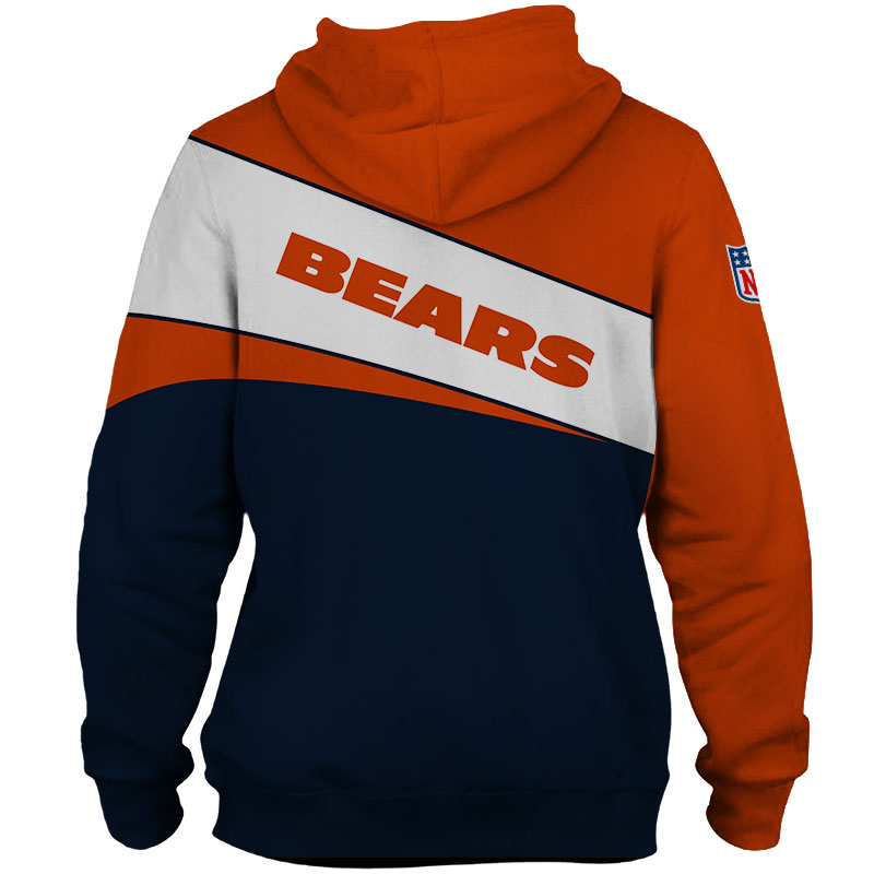 Chicago Bears Hoodie Mens 4XL Blue Orange NFL Logo -Bear Down