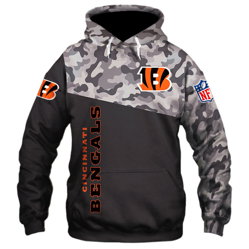 Cincinnati Bengals Military Hoodies 3D Sweatshirt Long Sleeve New Season