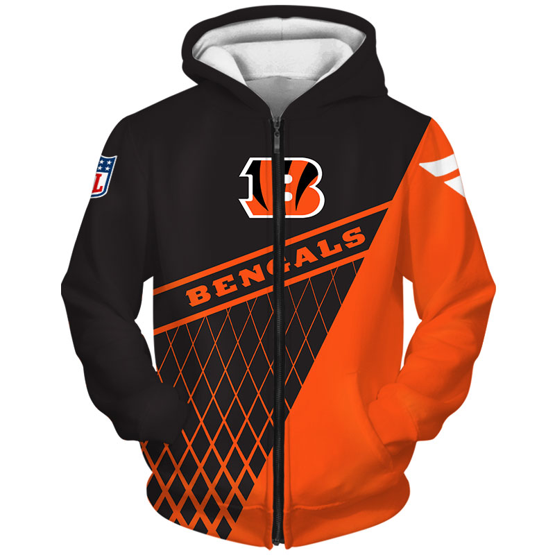 Cincinnati Bengals 3D Skull Zip Hoodie Pullover Shirt For Fans