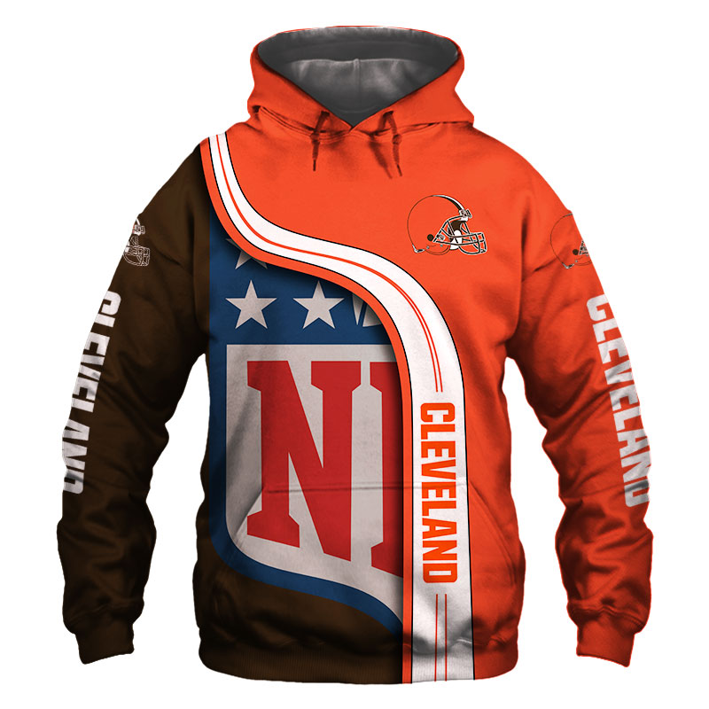 Cleveland Browns 3D Hoodie Pullover Sweatshirt NFL for fans