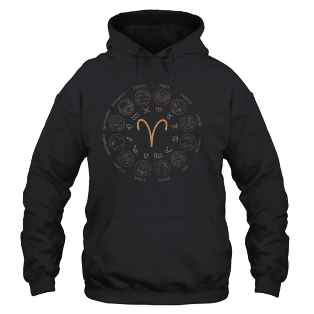 12 Zodiac Signs Aries Zodiac Design shirt 4 Unisex Hoodie