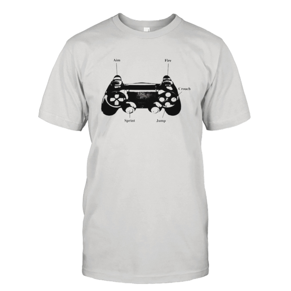 Adult swim aim fire sprint jump crouch shirt