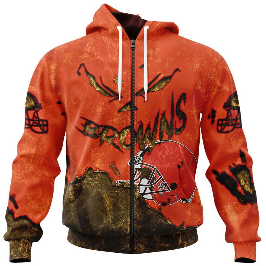 Cleveland Browns Hoodie 3D devil eyes gift for fans