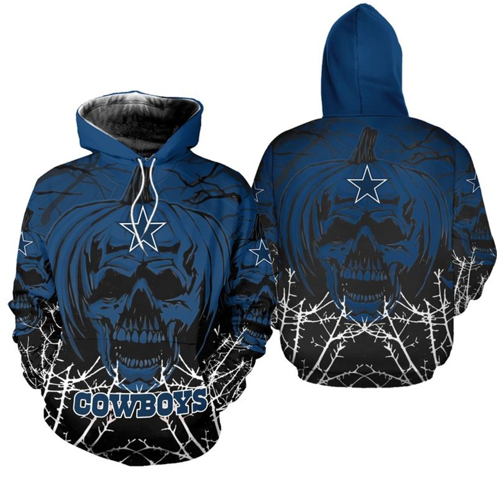 Dallas Cowboys Hoodie Halloween pumpkin skull print sweatshirt