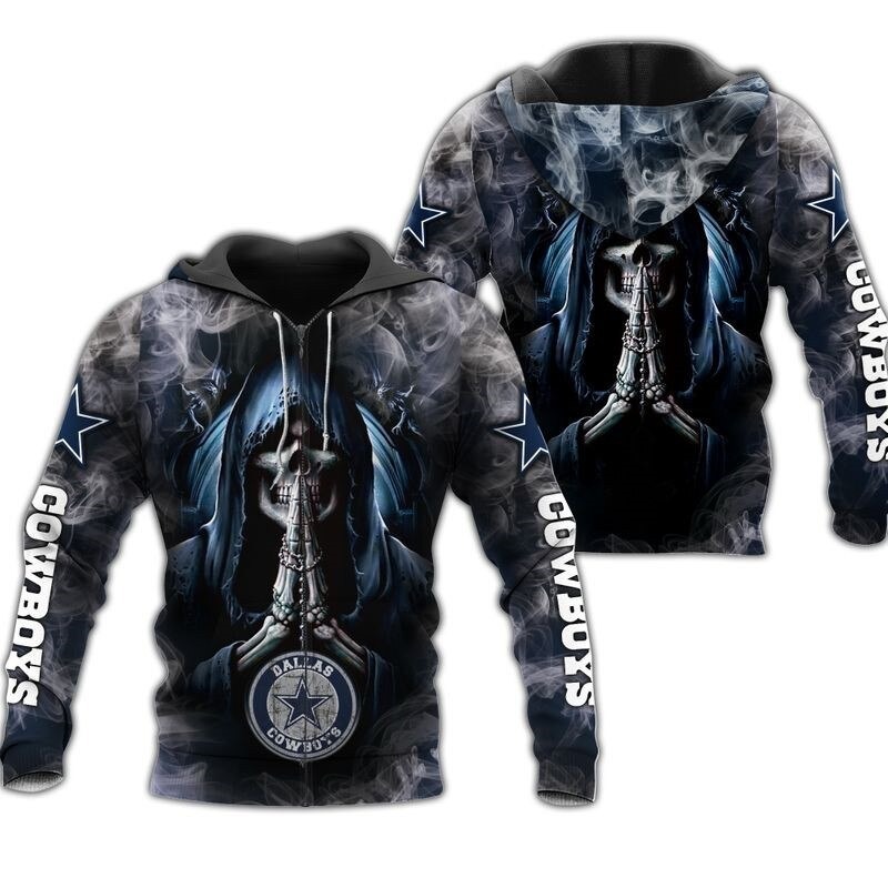 Dallas Cowboys Nfl Football Skull Death 3D Hoodie