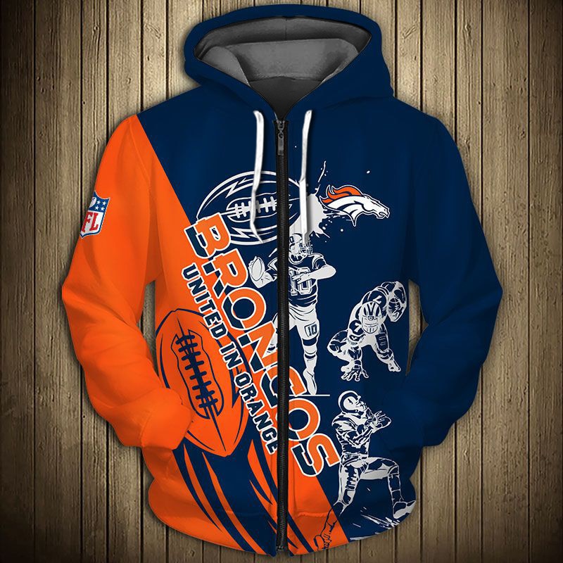 Denver Broncos In Orange Military For Men 3D Hoodie All Over Print