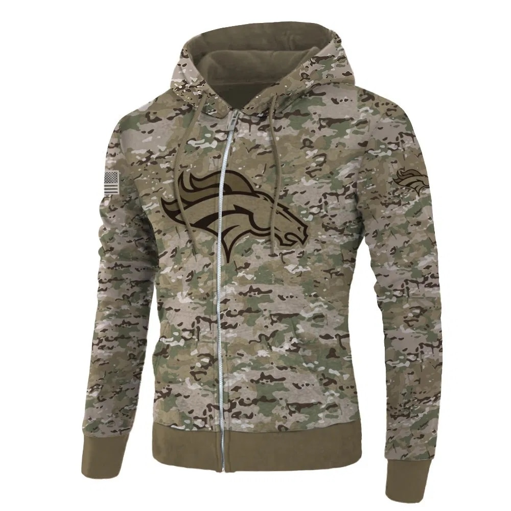 Nfl Denver Broncos Camouflage Veteran 3d Hoodie Broncos Gifts For Men For  Women - T-shirts Low Price