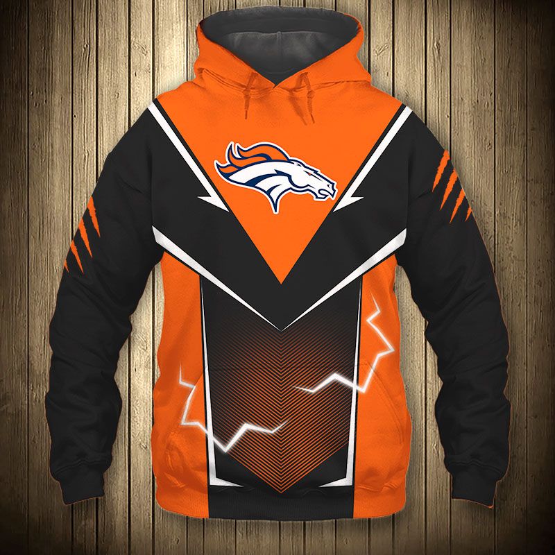 Denver Broncos Hoodie lightning graphic gift for men