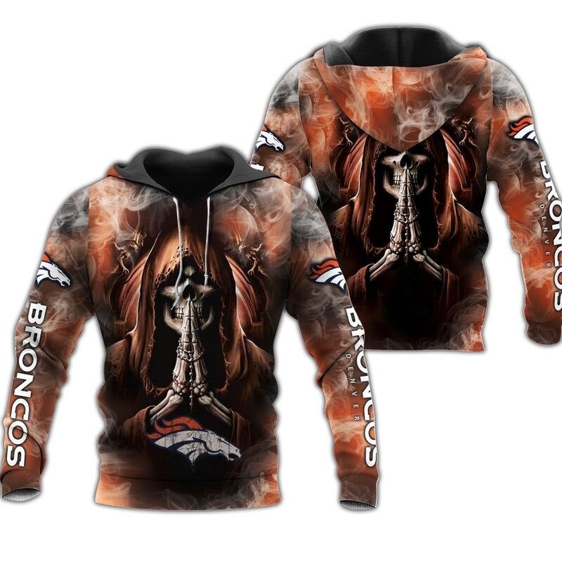 Denver Broncos Hoodies death smoke graphic gift for men