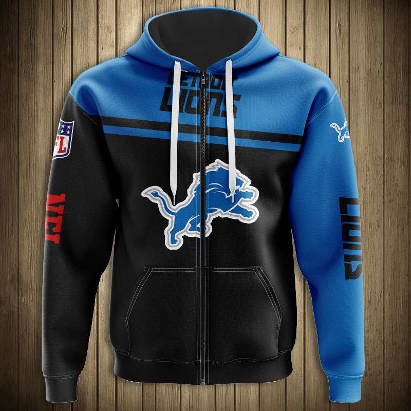 Detroit Lions Skull Hoodies 3D With Zipper, Pullover