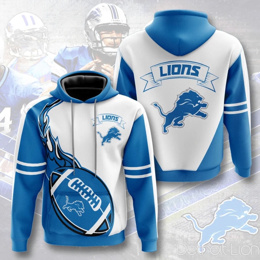 Detroit Lions Hoodie Flame balls graphic gift for fans