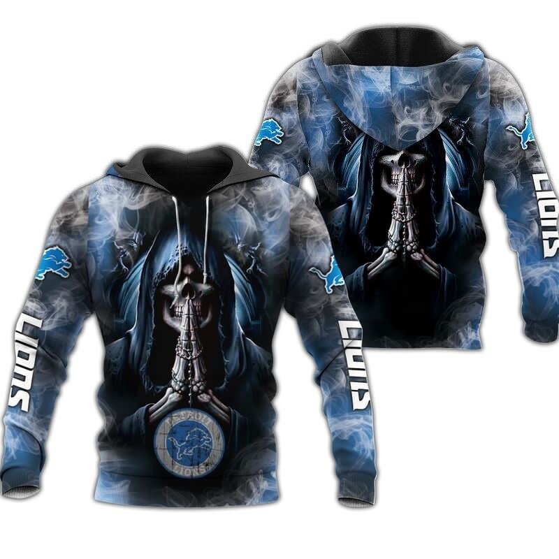 Detroit Lions Hoodies death smoke graphic gift for men