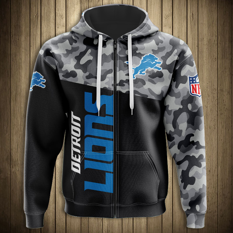 Detroit Lions Military Hoodies 3D Sweatshirt Long Sleeve New Season