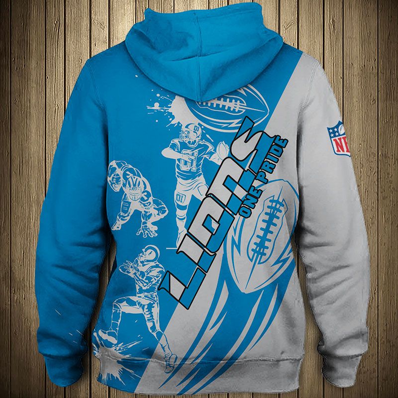 Detroit Lions Neutral Colour Logo Hoodie - Mens