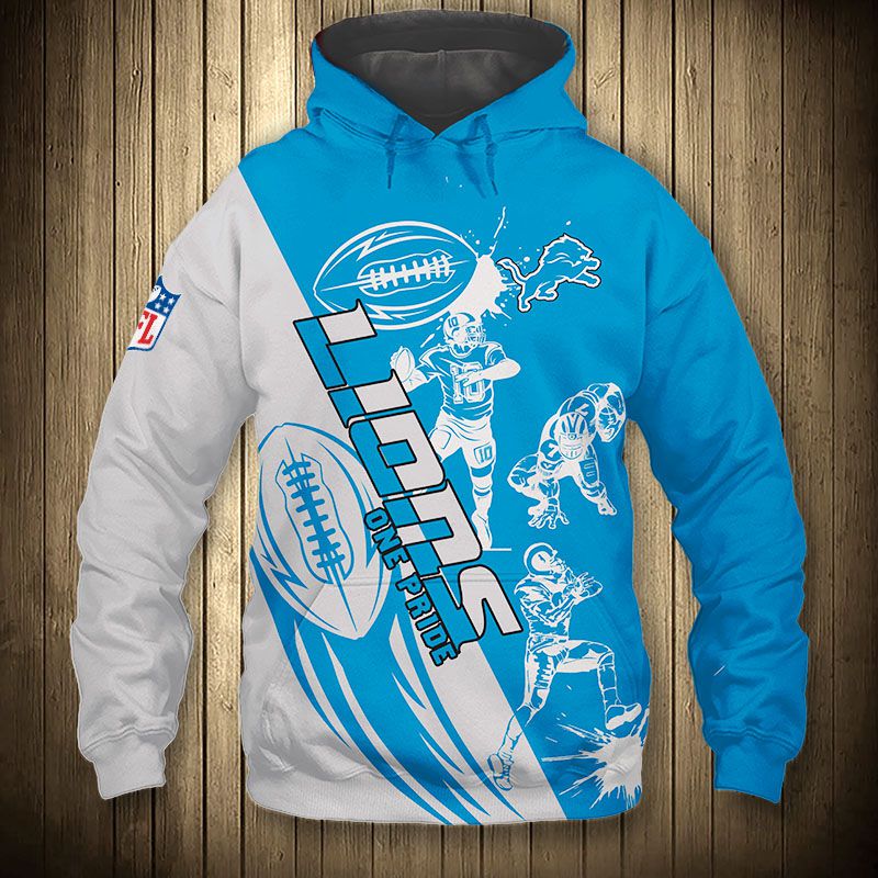 Detroit Lions Neutral Colour Logo Hoodie - Mens