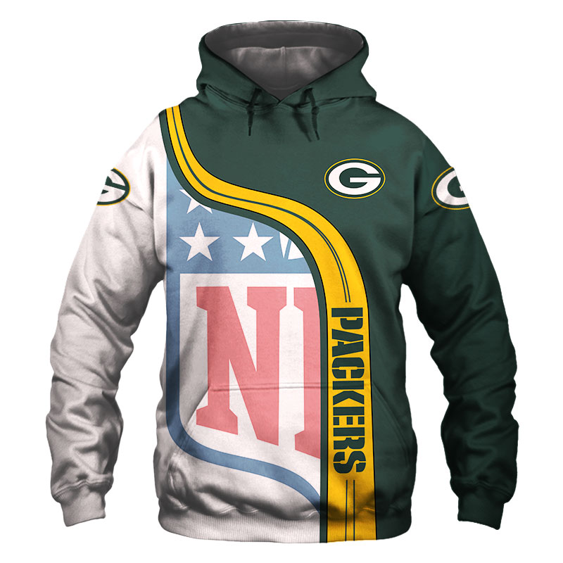 Green Bay Packers 3D Hoodie Pullover Sweatshirt NFL for fans