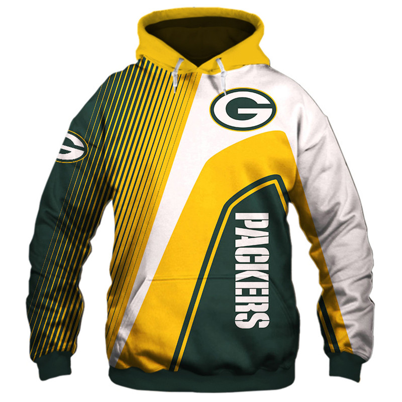 Green Bay Packers 3D Zip Hoodie cheap Sweatshirt Pullover NFL