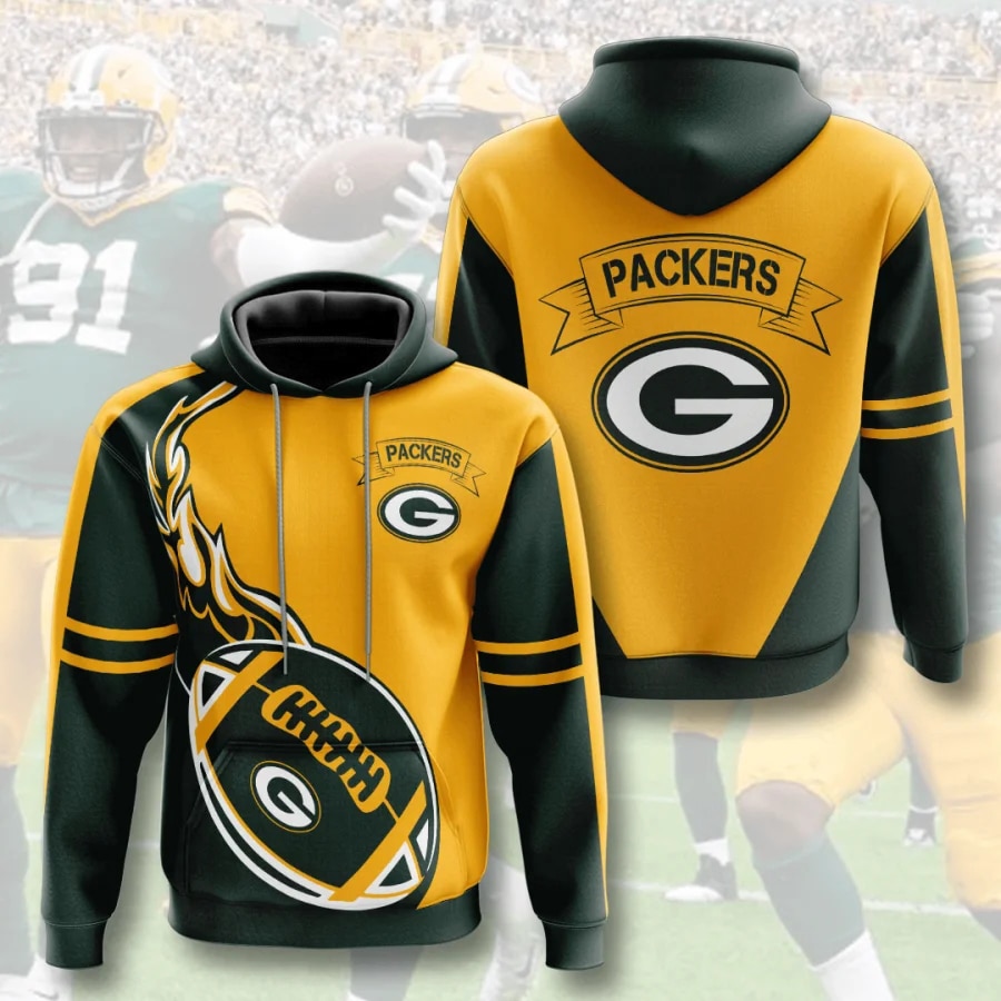 Green Bay Packers Hoodie Flame Balls graphic gift for fans