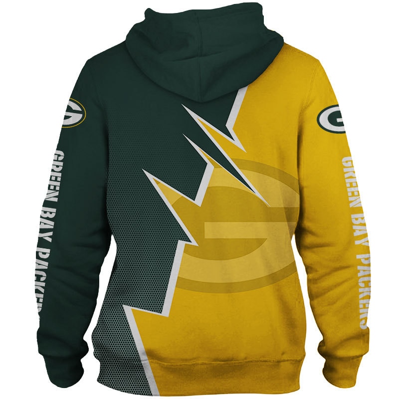 Green Bay Packers 3D Zip Hoodie cheap Sweatshirt Pullover NFL