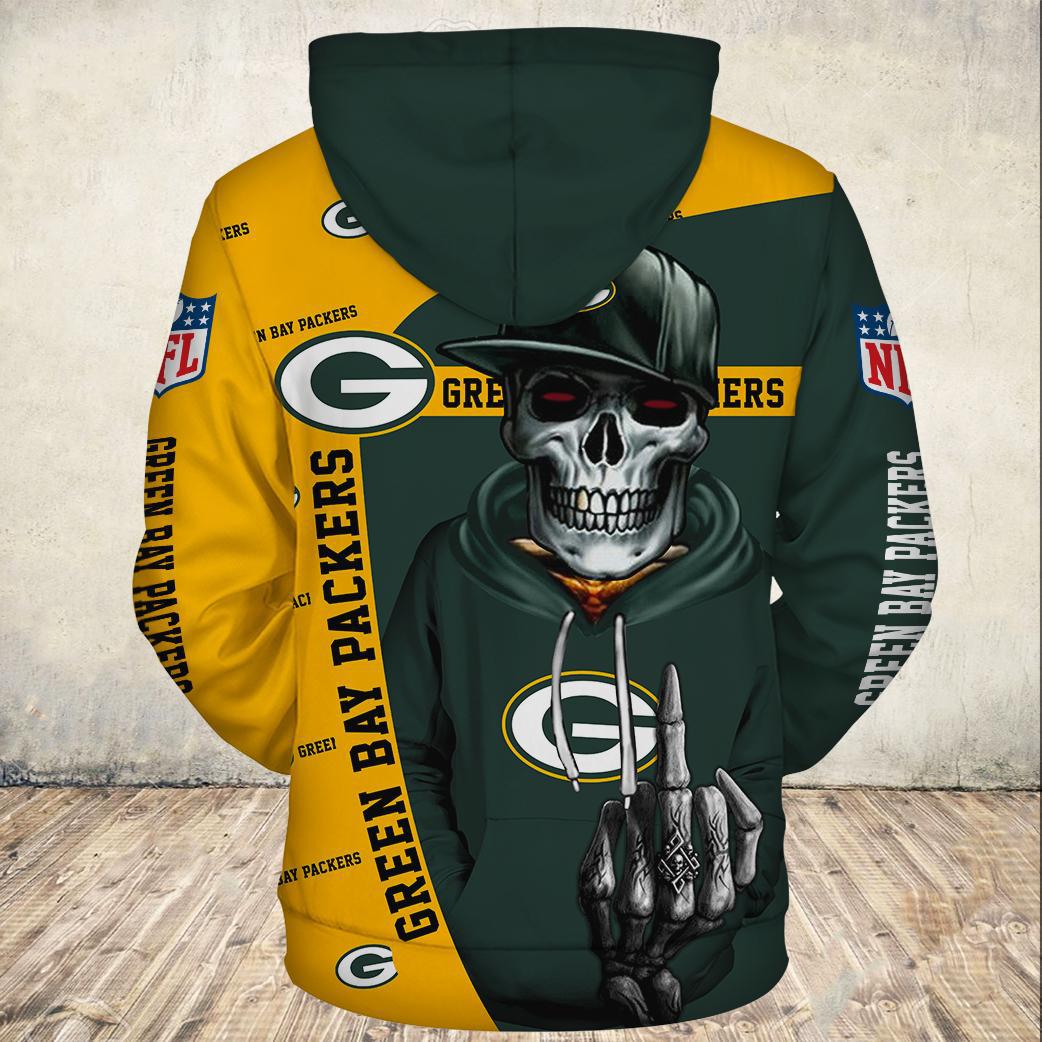 Green Bay Packers Skull Best Gift Premium Hoodie 3D For Fan Men Size S-5XL