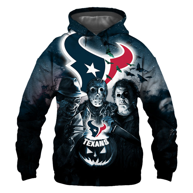 Houston Texans Hoodie 3D Halloween Horror night gift for fans