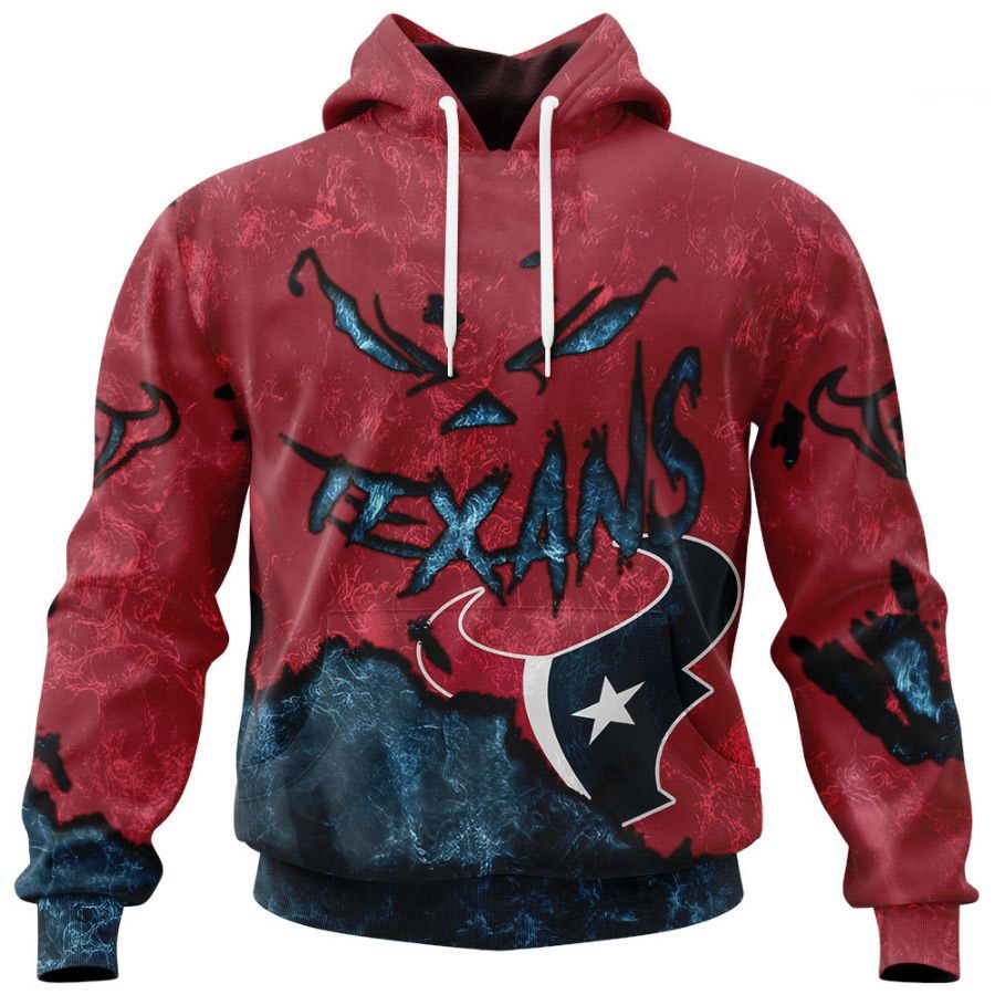 Houston Texans Hoodie 3D devil eyes gift for fans