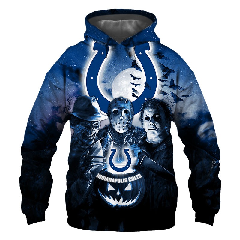 Indianapolis Colts Hoodie 3D Halloween Horror night gift for fans