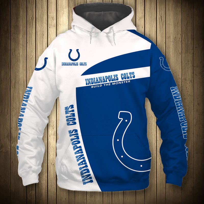 Indianapolis Colts Hoodie 3D cheap Horror night Halloween Pullover NFL