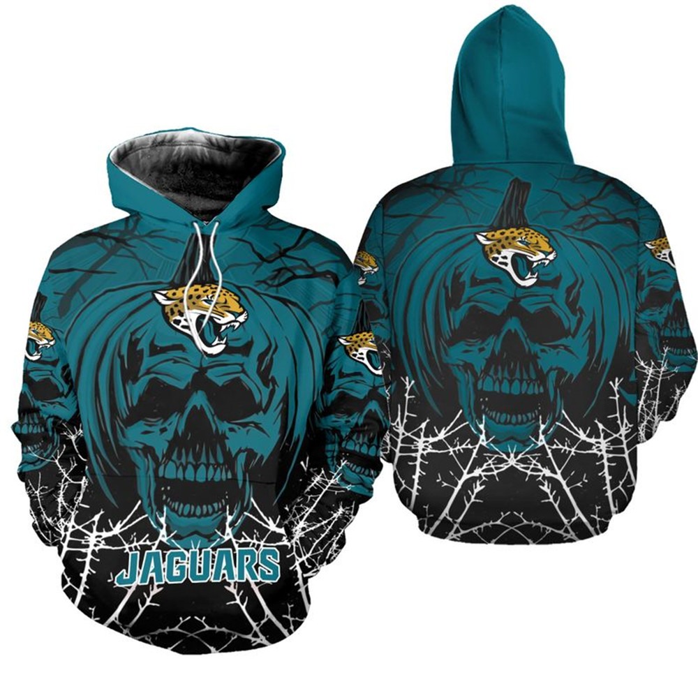 Jacksonville Jaguars Hoodie Halloween pumpkin skull print sweatshirt