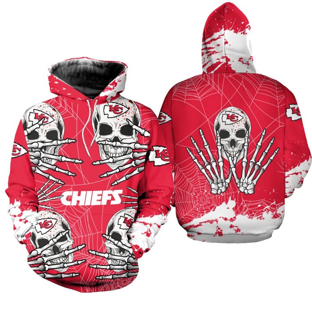 Kansas City Chiefs Hoodie Electric Skull Halloween 2022 3D All Over Print  Shirt