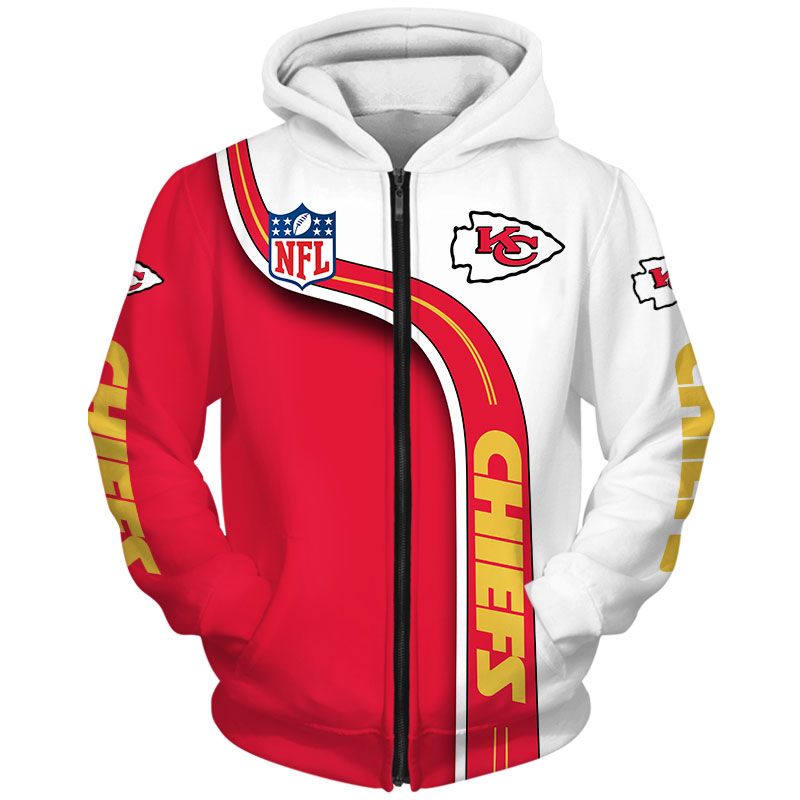 Kansas City Chiefs Zip Hoodie 3D cute Sweatshirt Pullover gift for fans