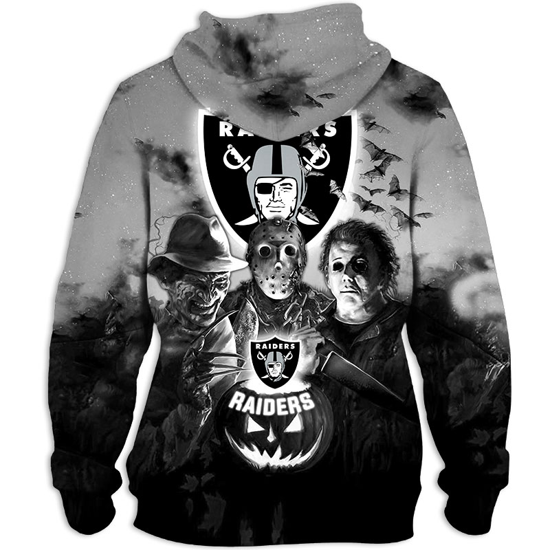 Oakland Raiders 3d zip hoodie pullover sweatshirt NFL for fans