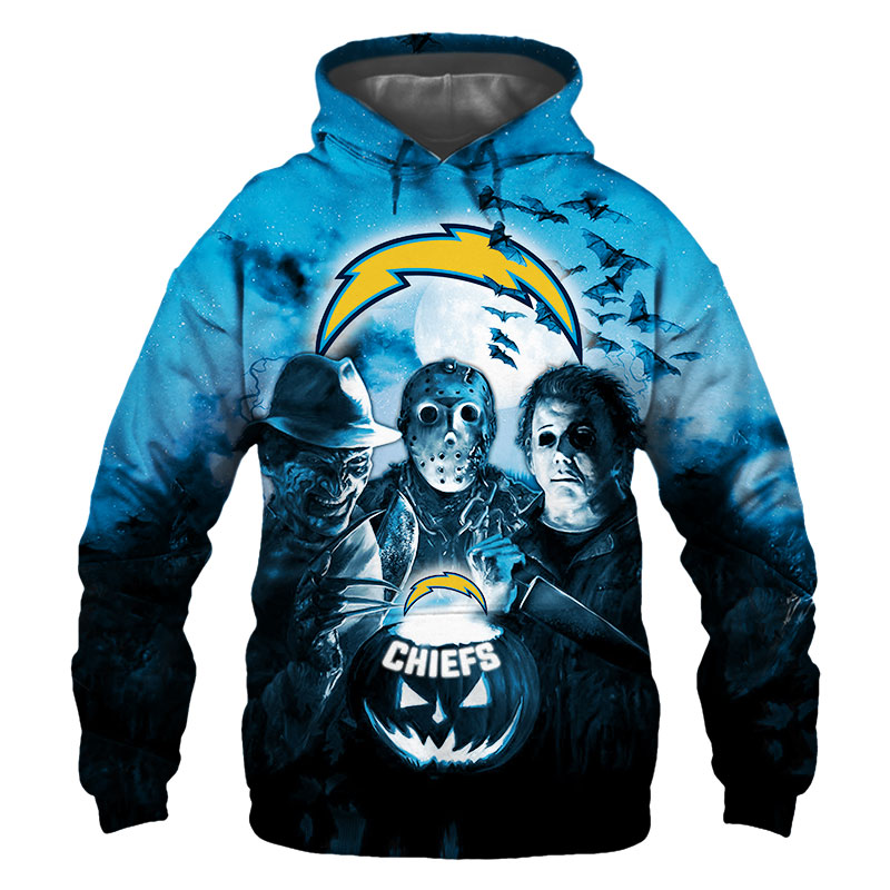 Los Angeles Chargers Hoodie 3D Halloween Horror night gift for fans