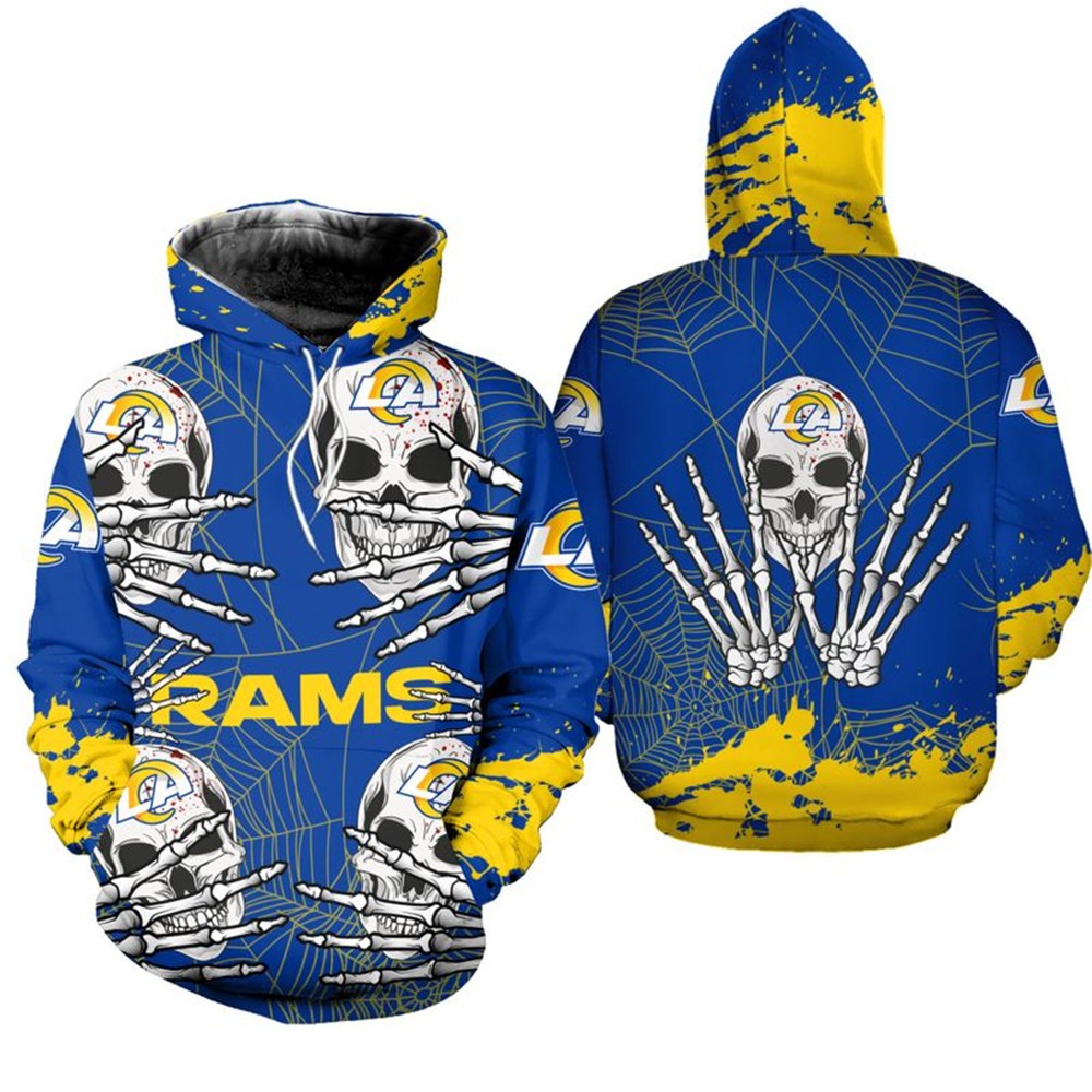 Los Angeles Rams Hoodie skull for Halloween graphic