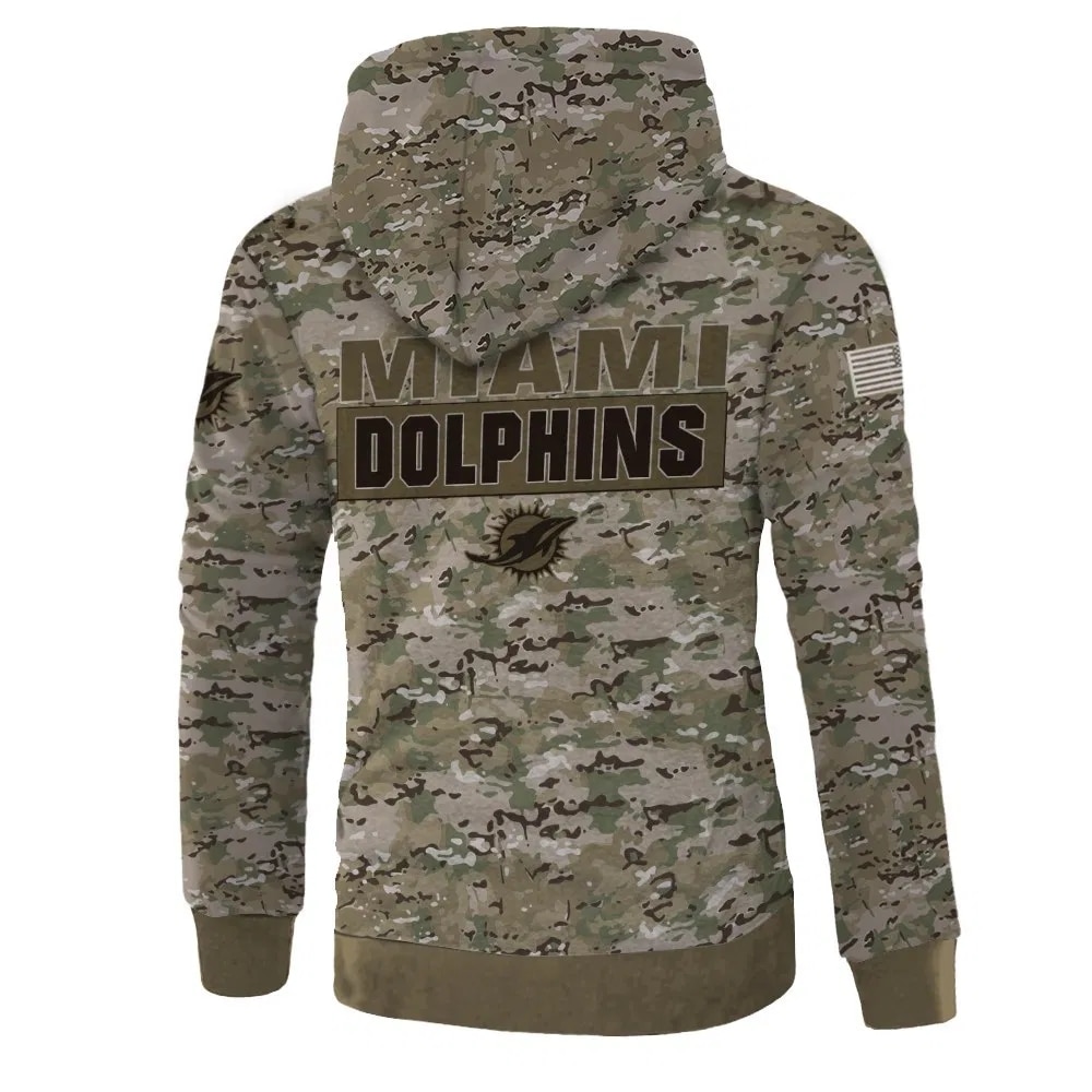 Miami Dolphins Hoodie Army Graphic Sweatshirt Pullover Gift S