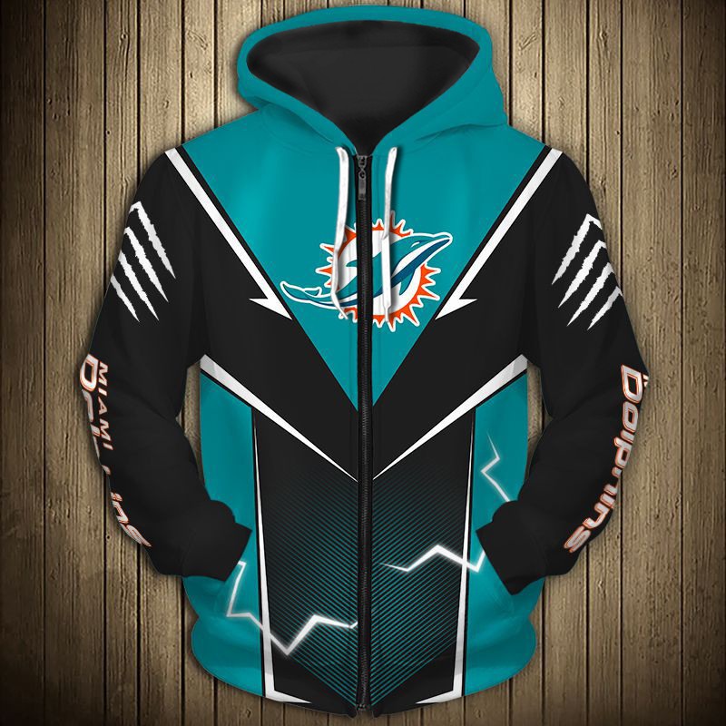 Miami Dolphins Hoodie lightning graphic gift for men