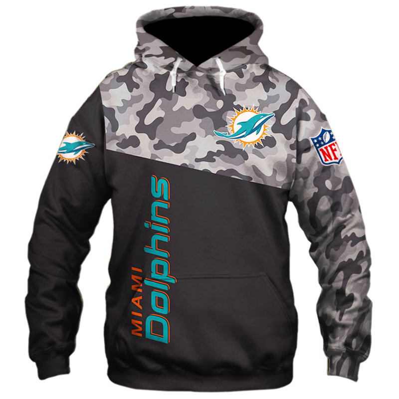 Miami Dolphins Military Hoodies 3D Sweatshirt Long Sleeve New Season