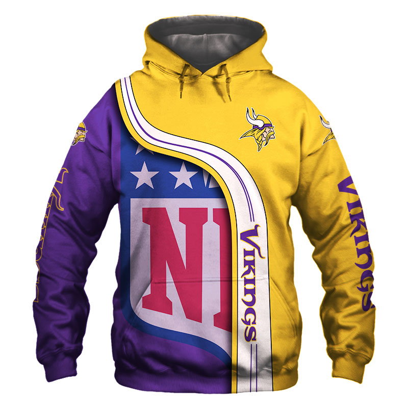 Minnesota Vikings  3D Hoodie Pullover Sweatshirt NFL for fans