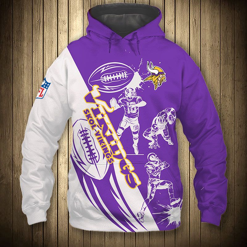 Minnesota Vikings Hoodie 3D Cartoon player cute Sweatshirt