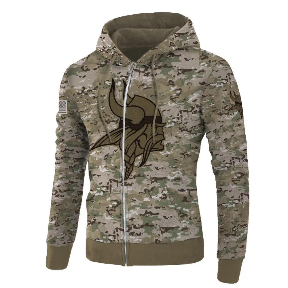 Minnesota Vikings Hoodie Army graphic Sweatshirt Pullover gift for fans