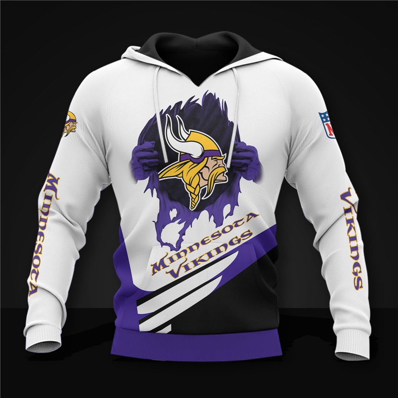 NFL Minnesota Vikings All Time Greatest 3D Pullover Hoodie For Fans