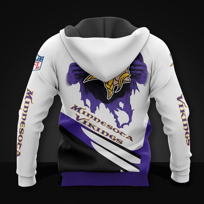 Minnesota Vikings Hoodie 3D cheap Horror night Halloween Pullover NFL