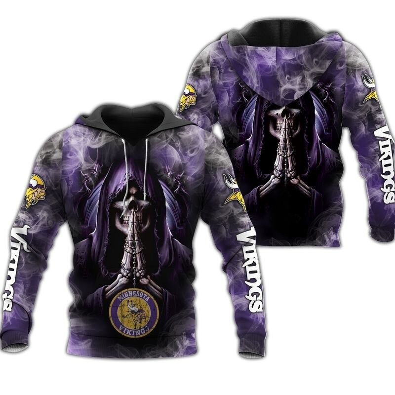 Minnesota Vikings Hoodies death smoke graphic gift for men